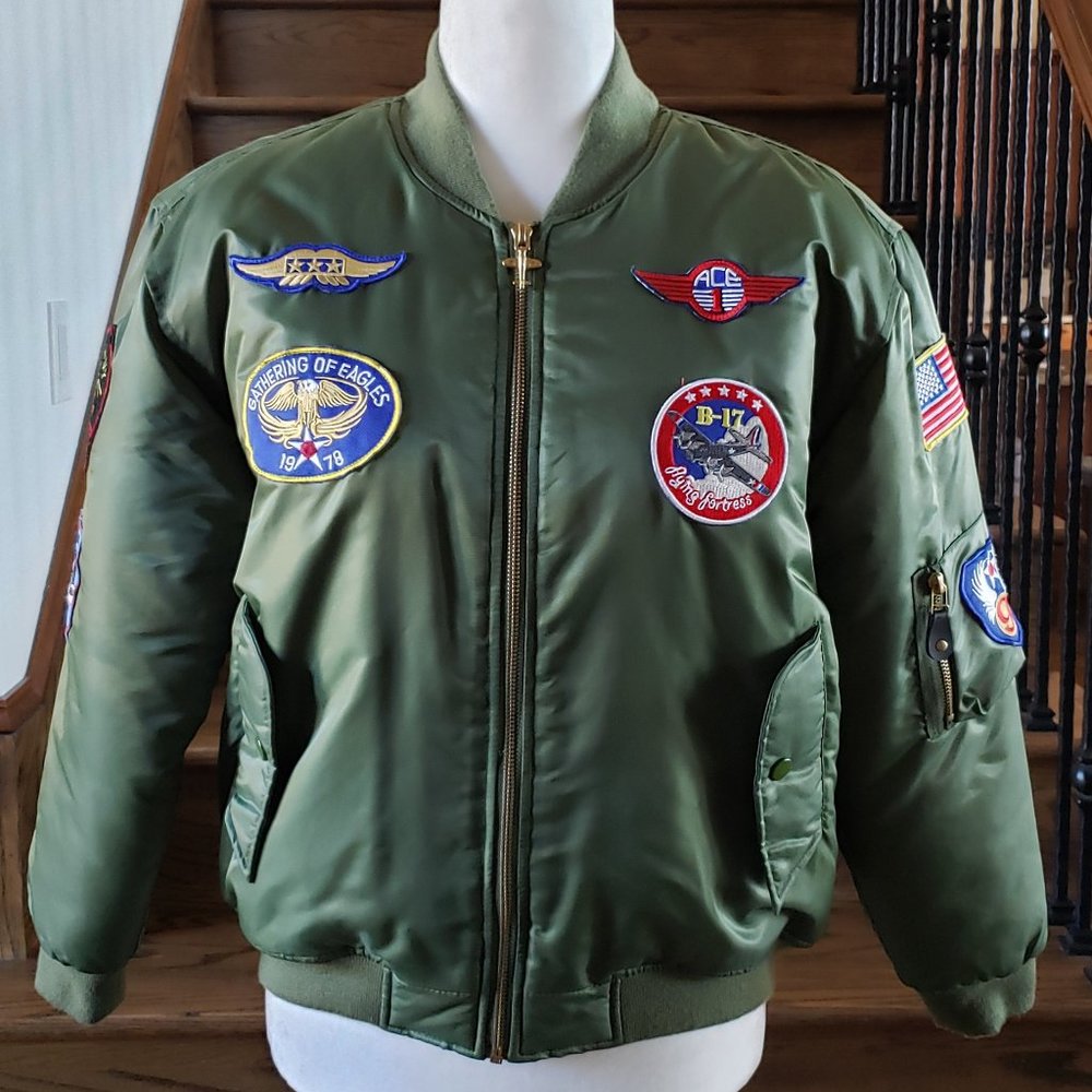 NWOT Youth MA-1 Flight Jacket with Patches